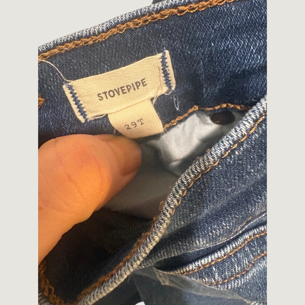 Madewell Stovepipe Jeans 29T Dark Wash High Rise Straight Leg Denim Tall - Picture 3 of 4